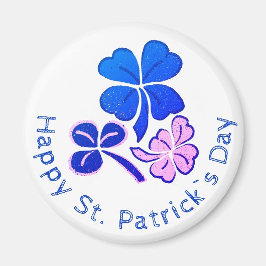 Lucky Kleeblatt Clover Happy St Patrick`s Day Magnet (Vorne)