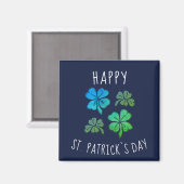 Lucky Kleeblatt Clover Happy St Patrick`s Day Magnet (Vorderseite/Rückseite)