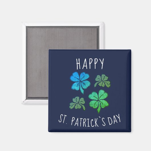 Lucky Kleeblatt Clover Happy St Patrick`s Day Magnet (Vorderseite/Rückseite)