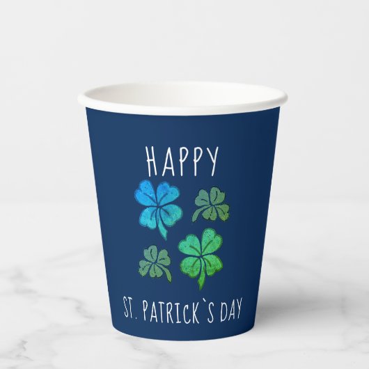 Lucky Kleeblatt Clover Happy St Patrick`s Day Pappbecher (Vorderseite)