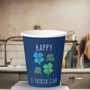 Lucky Kleeblatt Clover Happy St Patrick`s Day Pappbecher