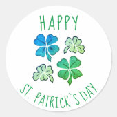 Lucky Kleeblatt Clover Happy St Patrick`s Day Runder Aufkleber (Vorderseite)