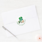 Lucky Kleeblatt Clover Happy St Patrick`s Day Runder Aufkleber (Umschlag)