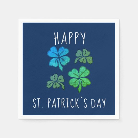 Lucky Kleeblatt Clover Happy St Patrick`s Day Serviette (Vorderseite)