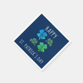 Lucky Kleeblatt Clover Happy St Patrick`s Day Serviette (Ecke)