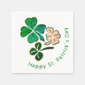 Lucky Kleeblatt Clover Happy St Patrick`s Day Serviette (Vorderseite)