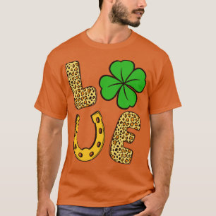 Lucky Kleeblatt Clover Liebe St Patricks Day Leopa T-Shirt