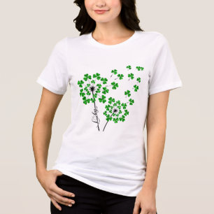 Lucky Kleeblatt Dandelion St Patricks Day Irish Tri-Blend Shirt