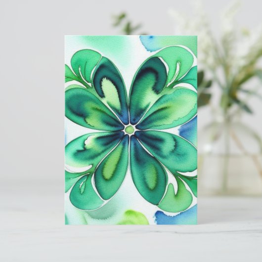 Lucky Kleeblatt Dankeskarte (Stehend Vorderseite)