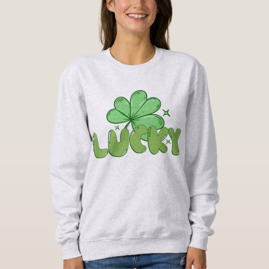 Lucky Kleeblatt Design Sweatshirt (Vorderseite)