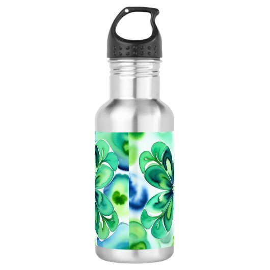 Lucky Kleeblatt Edelstahlflasche (Vorderseite)