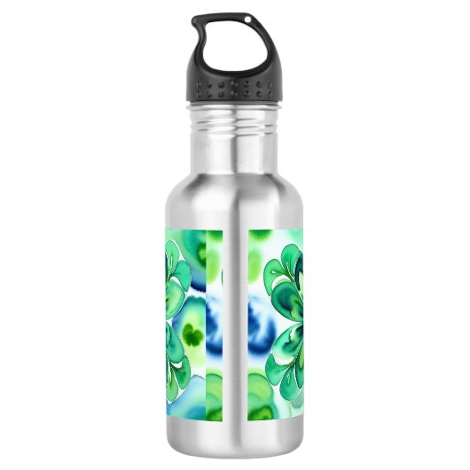 Lucky Kleeblatt Edelstahlflasche (Rückseite)