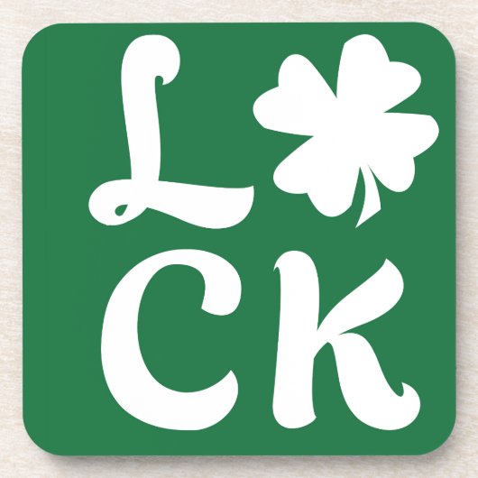 Lucky Kleeblatt Getränkeuntersetzer (Vorderseite)