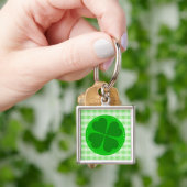 Lucky Kleeblatt Green Checked Schlüsselanhänger (Hand)