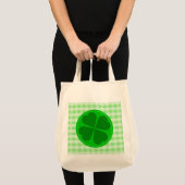 Lucky Kleeblatt Green Checked Tragetasche (Vorderseite (Produkt))