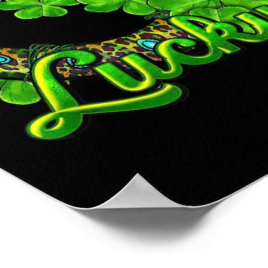 Lucky Kleeblatt Horseshoe Funny Horse St Patricks Poster (Ecke)