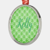 Lucky Kleeblatt, Kelly, Personalize Ornament Aus Metall (Links)
