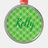 Lucky Kleeblatt, Kelly, Personalize Ornament Aus Metall (Vorne)