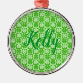 Lucky Kleeblatt, Kelly, Personalize Ornament Aus Metall