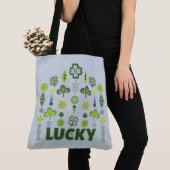 Lucky Kleeblatt Kleber Minimal Modernes Muster Bla Tasche (Von Nahem)