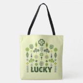 Lucky Kleeblatt Kleber Minimales Muster Gelb Tasche (Vorderseite)