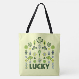 Lucky Kleeblatt Kleber Minimales Muster Gelb Tasche