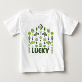 Lucky Kleeblatt Klee Bloral Minimalistisch Baby T-shirt (Vorderseite)