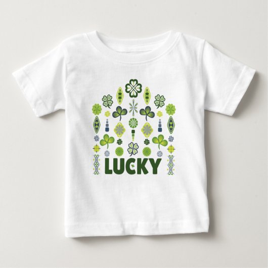 Lucky Kleeblatt Klee Bloral Minimalistisch Baby T-shirt (Vorderseite)