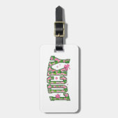 Lucky Kleeblatt Letting Design Gepäckanhänger (Vorderseite vertikal)