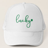 Lucky Kleeblatt Luck St. Patrick's Day Celebration Truckerkappe (Vorderseite)