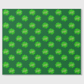 Lucky Kleeblatt mit Monogramm, Kleeblatt / Irisch Geschenkpapier (Flach)