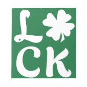 Lucky Kleeblatt Notizblock (Vorderseite)