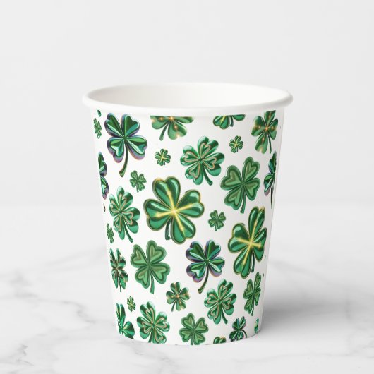 Lucky Kleeblatt p Clover St Patricks Day Pappbecher (Rückseite)