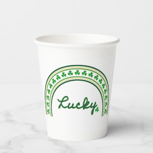 Lucky Kleeblatt Pappbecher (Rückseite)