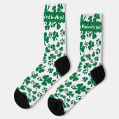 Lucky Kleeblatt Paw Print Socks - St. Patrick's Da Socken (Linkes Detail)