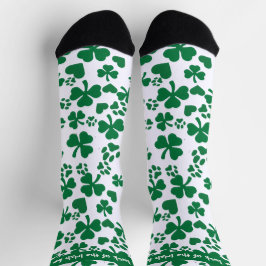 Lucky Kleeblatt Paw Print Socks - St. Patrick's Da Socken