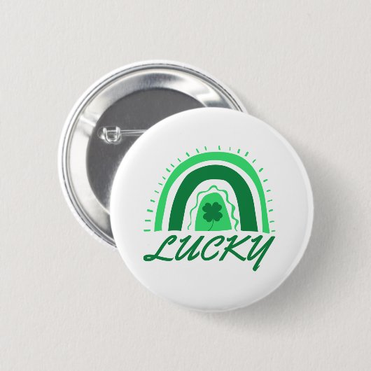 Lucky Kleeblatt Rainbow Button (Vorne & Hinten)