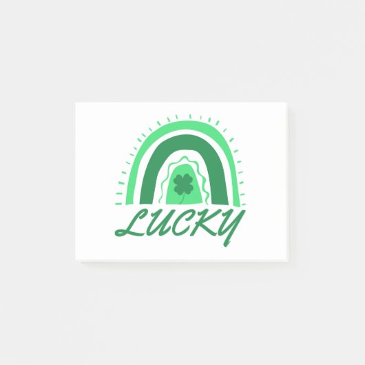Lucky Kleeblatt Rainbow Post-it Klebezettel (Vorderseite)