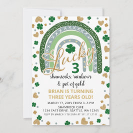 Lucky Kleeblatt Rainbow St Patrick Boy Birthday Einladung