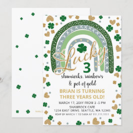 Lucky Kleeblatt Rainbow St Patrick Boy Birthday Einladung