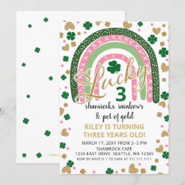 Lucky Kleeblatt Rainbow St Patrick Girl Birthday Einladung