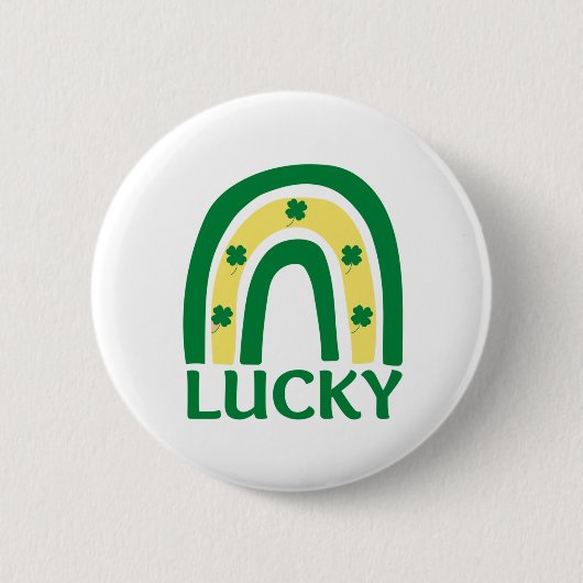 Lucky Kleeblatt Rainbow St Patricks Button (Vorderseite)