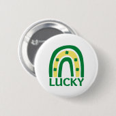 Lucky Kleeblatt Rainbow St Patricks Button (Vorne & Hinten)