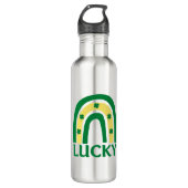 Lucky Kleeblatt Rainbow St Patricks Edelstahlflasche (Vorderseite)