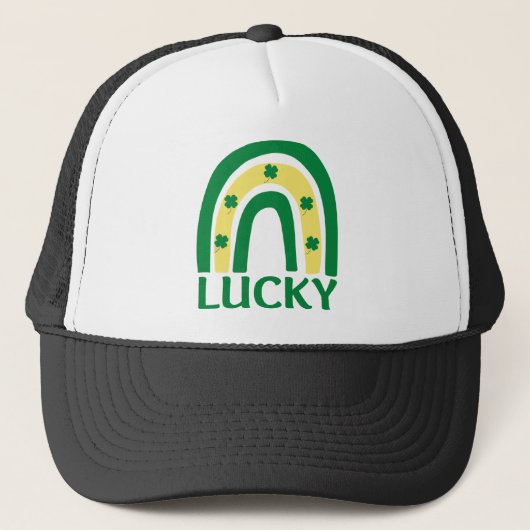 Lucky Kleeblatt Rainbow St Patricks Truckerkappe (Vorderseite)