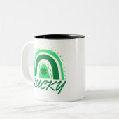 Lucky Kleeblatt Rainbow Zweifarbige Tasse (Vorderseite Links)