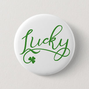 Lucky Kleeblatt St Patricks Day Button