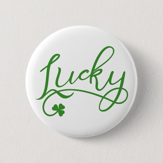 Lucky Kleeblatt St Patricks Day Button (Vorderseite)