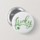 Lucky Kleeblatt St Patricks Day Button (Vorne & Hinten)