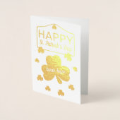 Lucky Kleeblatt St. Patrick's Day Folienkarte (Vorderseite)